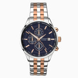 Sekonda Sports Chronograph Mens Watch | Two Tone Case & Stainless Steel Bracelet With Navy Dial | 1107