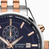 Sekonda Sports Chronograph Mens Watch | Two Tone Case & Stainless Steel Bracelet With Navy Dial | 1107