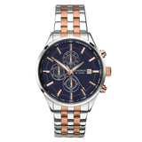 Sekonda Sports Chronograph Mens Watch | Two Tone Case & Stainless Steel Bracelet With Navy Dial | 1107