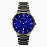 Sekonda Classic Mens Watch | Gun Metal Case & Stainless Steel Bracelet With Blue Dial | 1140