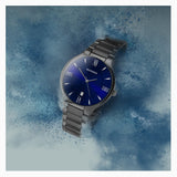 Sekonda Classic Mens Watch | Gun Metal Case & Stainless Steel Bracelet With Blue Dial | 1140