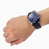 Sekonda Sports Mens Watch | Gun Metal Case & Leather Strap With Blue Dial | 1634