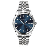 Sekonda King Mens Watch | Silver Case & Stainless Steel Bracelet With Blue Dial | 1640