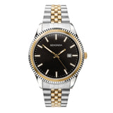Sekonda King Mens Watch | Two Tone Case & Stainless Steel Bracelet With Black Dial | 1836