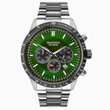 Sekonda Velocity Chronograph Mens Watch | Silver Case & Stainless Steel Bracelet With Green Dial | 1913