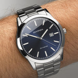 Sekonda Taylor Mens Watch | Silver Case & Stainless Steel Bracelet With Blue Dial | 1943