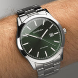 Sekonda Taylor Mens Watch | Silver Case & Stainless Steel Bracelet With Green Dial | 1946