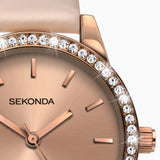 Sekonda Day To Night Ladies Watch | Rose Gold Case & Pu Strap With Rose Dial | 2452