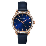 Sekonda Day To Night Ladies Watch | Rose Gold Case & Pu Strap With Blue Dial | 2453