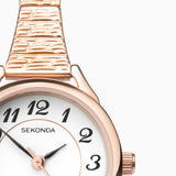 Sekonda Easy Reader Ladies Watch | Rose Gold Case & Stainless Steel Bracelet With White Dial | 2639