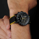 Sekonda Velocity Chronograph Mens Watch | Black Stainless Steel Case & Black Canvas Strap With Black Dial | 30018