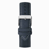 Sekonda Airborne Mens Chronograph Watch | Silver Case & Blue Leather Strap With Blue Dial | 30027