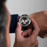 Sekonda Maverick Mens Watch | Silver Case & Black Leather Strap With Black Dial | 30035