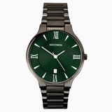 Sekonda Wilson Mens Watch | Gunmetal Case & Stainless Steel Bracelet With Green Dial | 30045