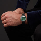 Sekonda Wilson Mens Watch | Gunmetal Case & Stainless Steel Bracelet With Green Dial | 30045
