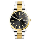 Sekonda Taylor Mens Watch | Two Tone Case & Stainless Steel Bracelet With Black Dial | 30049