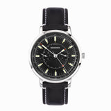 Sekonda 1978 Mens Watch | Silver Case & Black Leather Strap With Black Dial | 30098