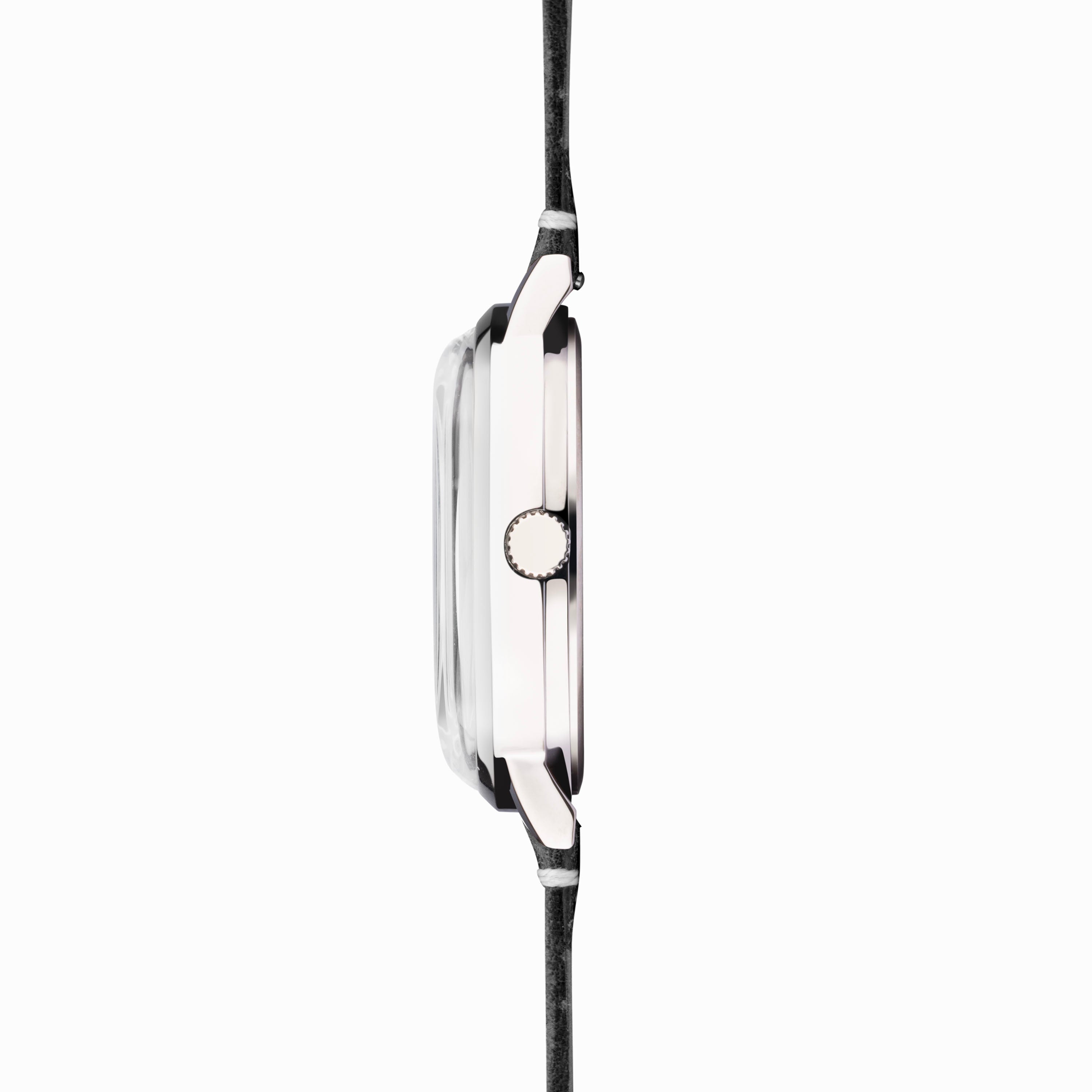 Sekonda 1978 Mens Watch | Silver Case & Black Leather Strap With Black Dial | 30098