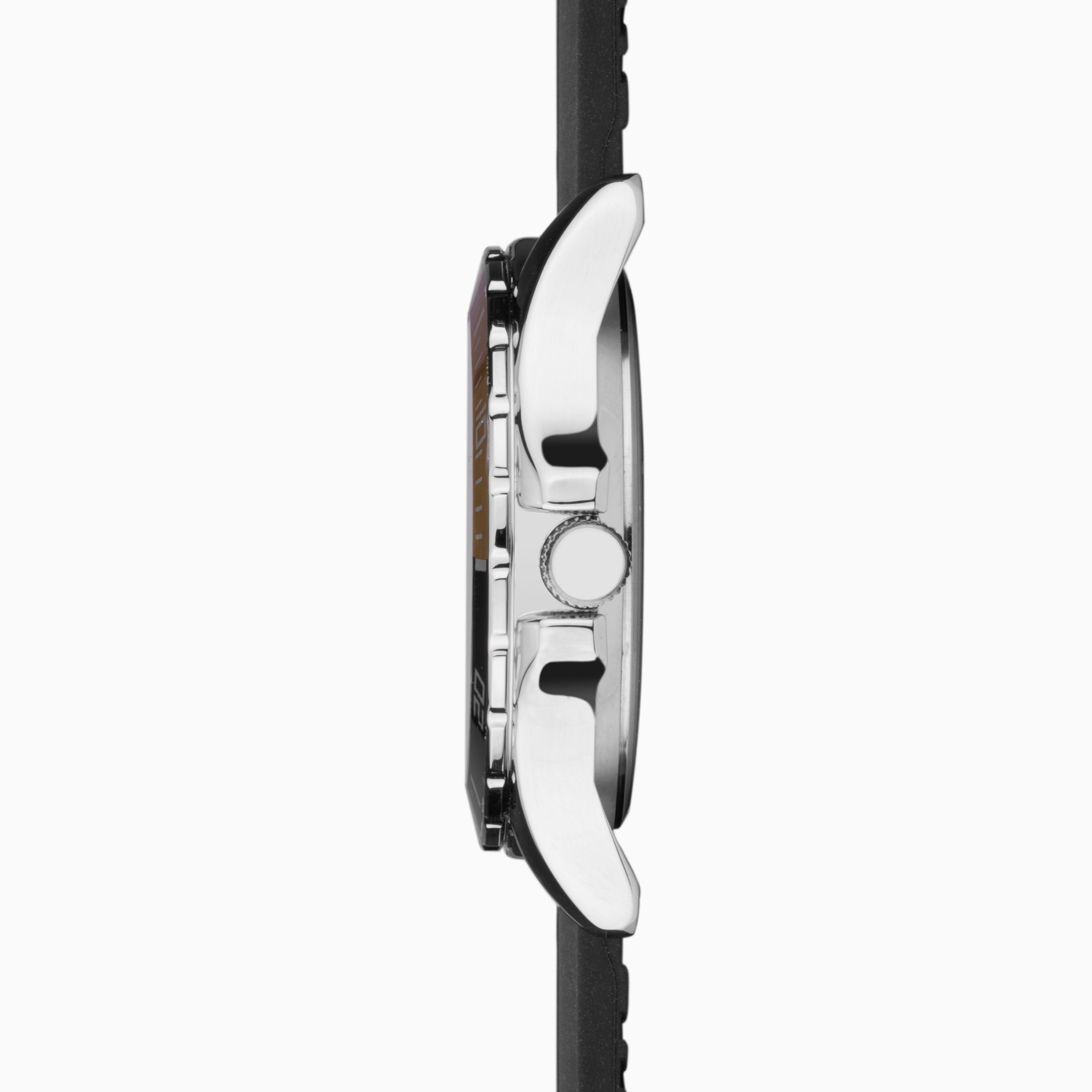 Sekonda Balearic Mens Watch | Silver Alloy Case & Black Rubber Strap With Black Dial | 30118