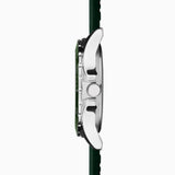 Sekonda Balearic Mens Watch | Silver Alloy Case & Green Rubber Strap With Green Dial | 30119