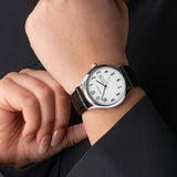 Sekonda Easy Reader Ladies Watch | Silver Alloy Case & Black Leather Strap With White Dial | 30121