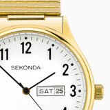 Sekonda Easy Reader Ladies Watch | Gold Alloy Case & Stainless Steel Expander Bracelet With White Dial | 30124