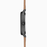 Sekonda Bergen Mens Watch | Black Alloy Case & Tan Leather Strap With Black Dial | 30133
