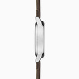 Sekonda Armstrong Moon Phase Mens Watch | Silver Alloy Case & Brown Leather Strap With Silver Dial | 30146