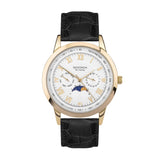 Sekonda Armstrong Moon Phase Menã¢¬¢S Watch | Gold Alloy Case & Black Leather Strap With Silver Dial | 30147