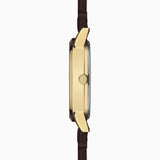 Sekonda Jackson Menã¢¬¢S Watch | Gold Alloy Case & Brown Leather Strap With Green Dial | 30151
