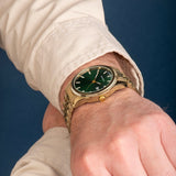 Sekonda King Menã¢¬¢S Watch | Gold Alloy Case & Stainless Steel Bracelet With Green Dial | 30157