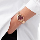Sekonda Charlotte Ladies Watch | Rose Gold Case & Alloy Bracelet With Ruby Dial | 40290