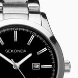 Sekonda Taylor Ladies Watch | Silver Case & Stainless Steel Bracelet With Black Dial | 40364