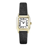 Sekonda Monica Ladies Watch | Gold Alloy Case & Black Leather Strap With White Dial | 40557