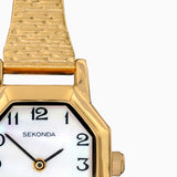 Sekonda Easy Reader Ladies Watch | Gold Case & Stainless Steel Expander With White Dial | 4265