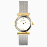 Sekonda Ava Ladies Watch | Gold Alloy Case & Silver Stainless Steel Mesh Bracelet With White Dial | 4887