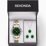 Sekonda Crystal Ladies Watch | Gold Alloy Case & Bracelet With Champagne Dial | 40603
