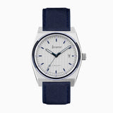 Accurist Origin Men'S Watch | Silver Case & Blue Canvas Strap With White Dial | 41Mm | 70011