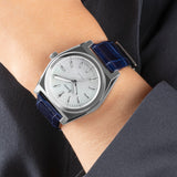 Accurist Origin Ladies Watch | Silver Case & Blue Leather Strap With Blue Dial | 34Mm | 70012
