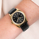 Accurist Origin Ladies Watch | Silver Case & Black Leather Strap With Black Dial | 34Mm | 70014
