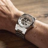 Accurist Origin Automatic Men'S Watch | Silver Stainless Steel Case & Bracelet With Skeleton Dial | 41Mm | 70022