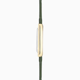 Accurist Rectangle Ladies Watch | Gold Case & Green Leather Strap With White Dial | 26Mm | 71003