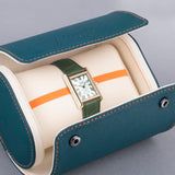 Accurist Rectangle Ladies Watch | Gold Case & Green Leather Strap With White Dial | 26Mm | 71003