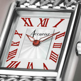 Accurist Rectangle Ladies Watch | Silver Case & Stainless Steel Bracelet With White Dial | 26Mm | 71005