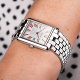 Accurist Rectangle Ladies Watch | Silver Case & Stainless Steel Bracelet With White Dial | 26Mm | 71005