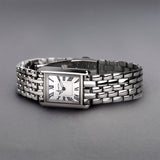Accurist Rectangle Ladies Watch | Silver Case & Stainless Steel Bracelet With White Dial | 26Mm | 71006