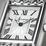 Accurist Rectangle Ladies Watch | Silver Case & Stainless Steel Bracelet With White Dial | 26Mm | 71006