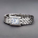 Accurist Rectangle Ladies Watch | Silver Case & Stainless Steel Bracelet With White Dial | 26Mm | 71007