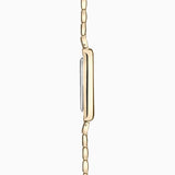 Accurist Rectangle Ladies Watch | Gold Case & Stainless Steel Bracelet With White Dial | 26Mm | 71008