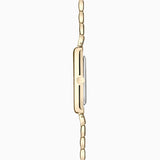 Accurist Rectangle Ladies Watch | Gold Case & Stainless Steel Bracelet With White Dial | 26Mm | 71008
